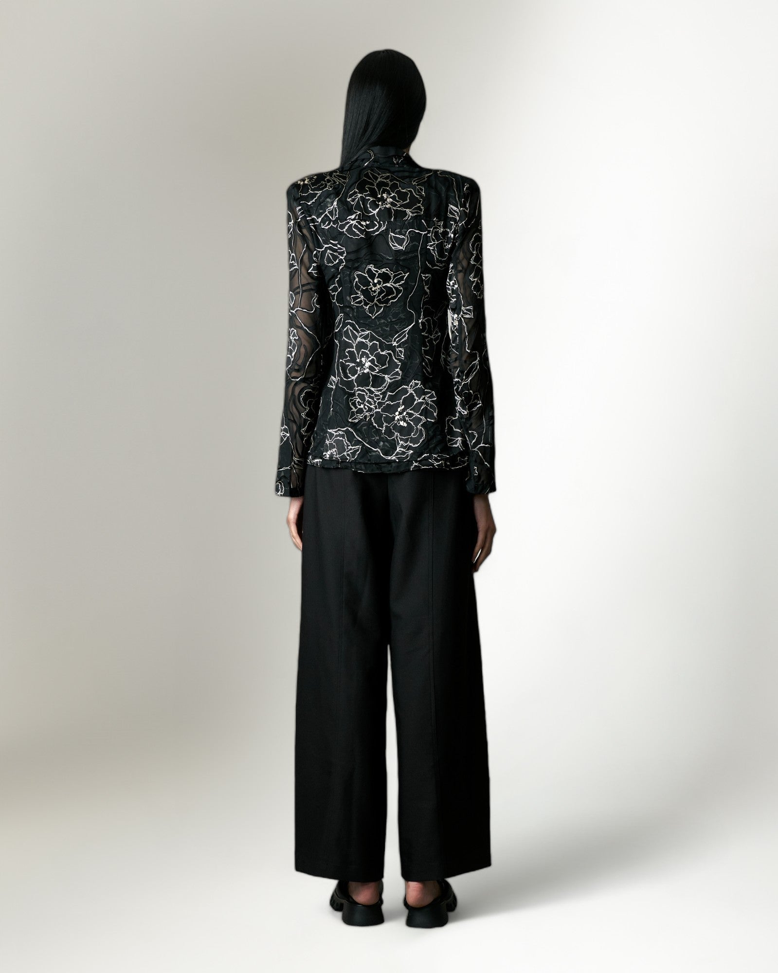 MIDNIGHT LACE NOIR ROSE LAYERED SHIRT