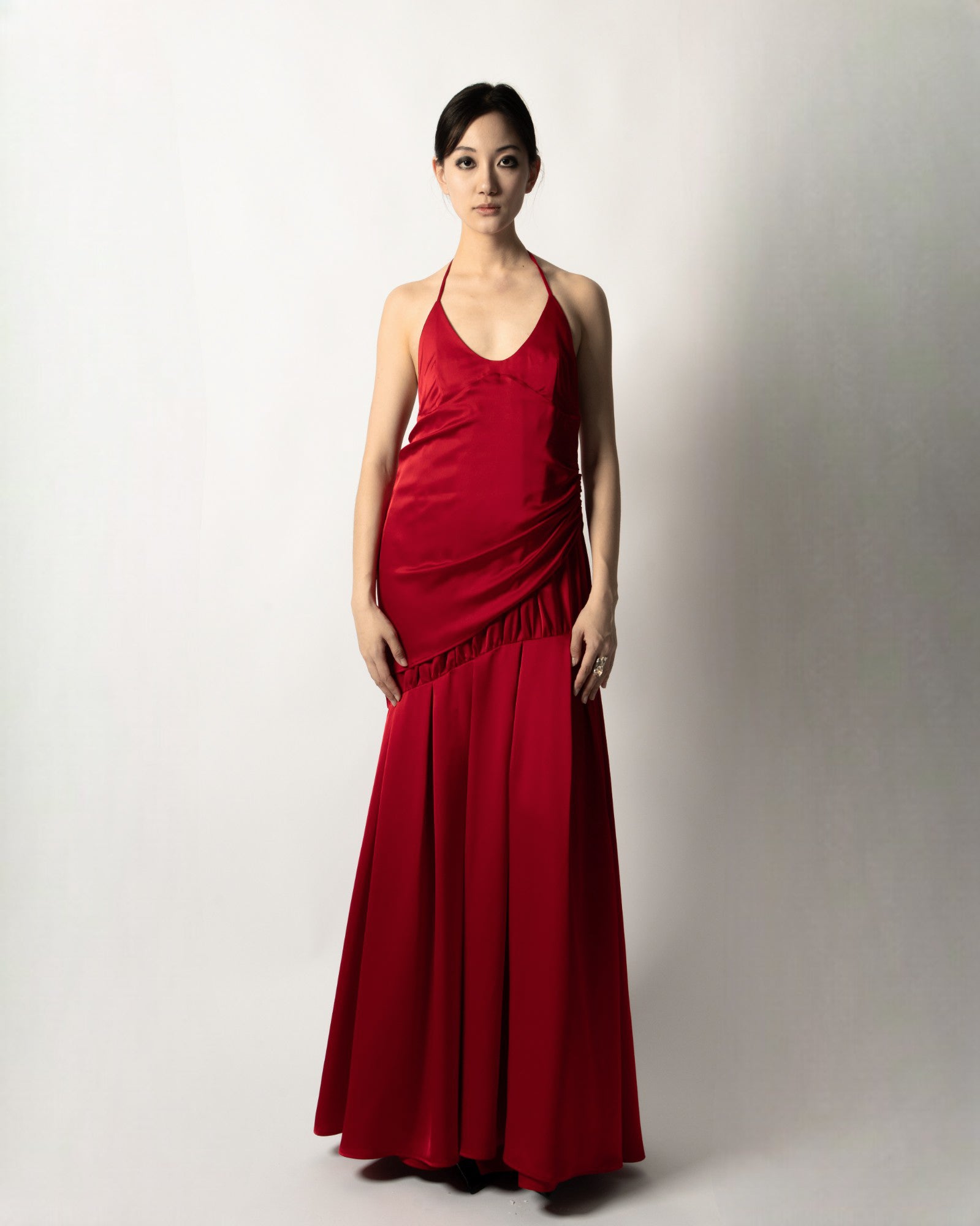 PLEATED MAXI CAMISOLE GOWN