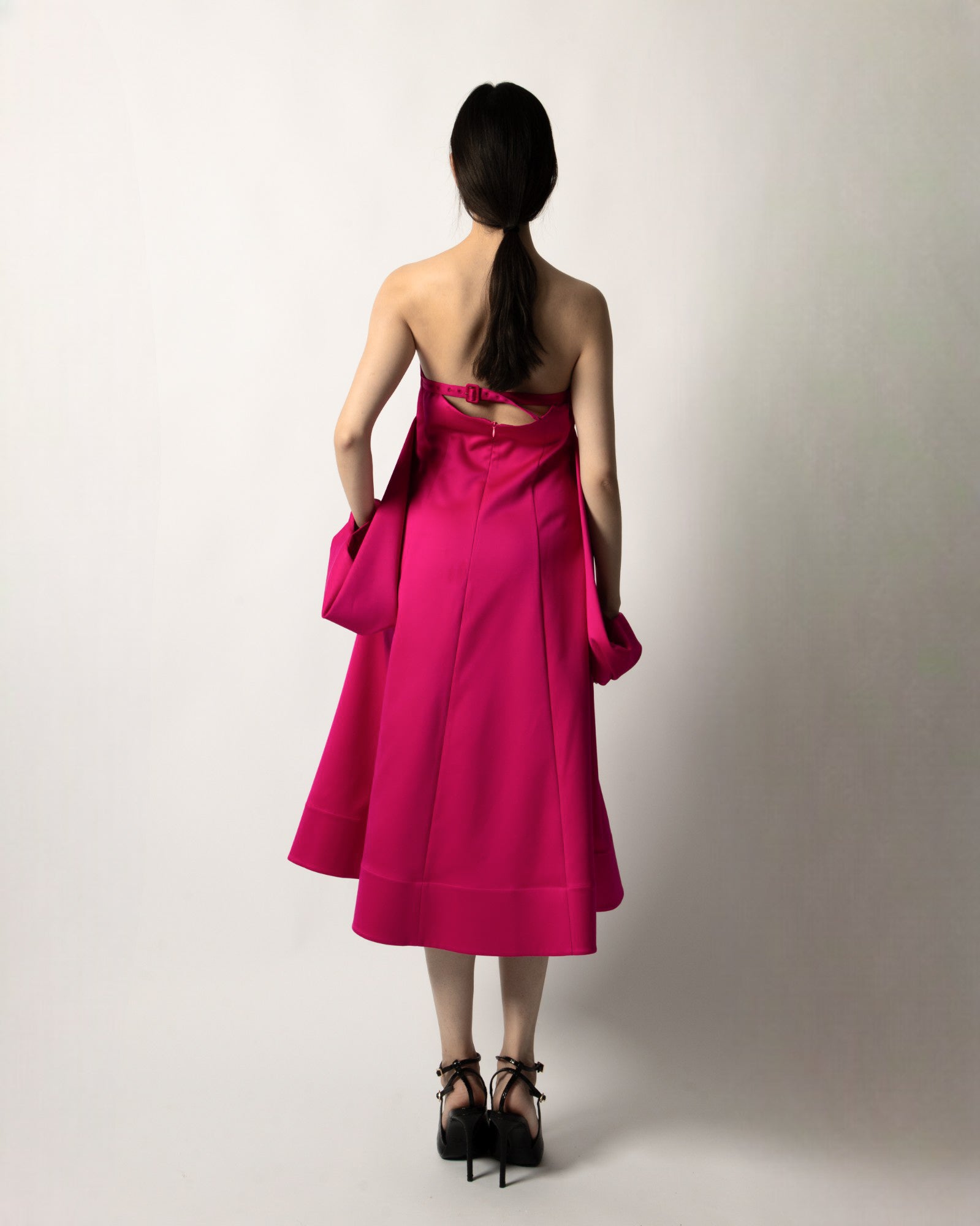 MAGENTA MIDI DRESS