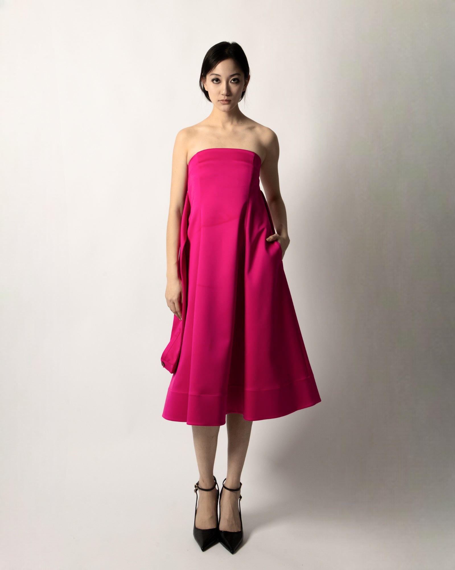 MAGENTA MIDI DRESS