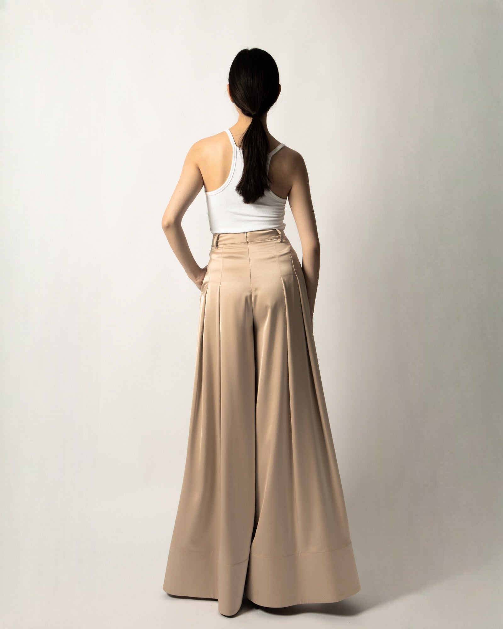 PEARL LUSTA WIDE-LEG FLARED PANTS