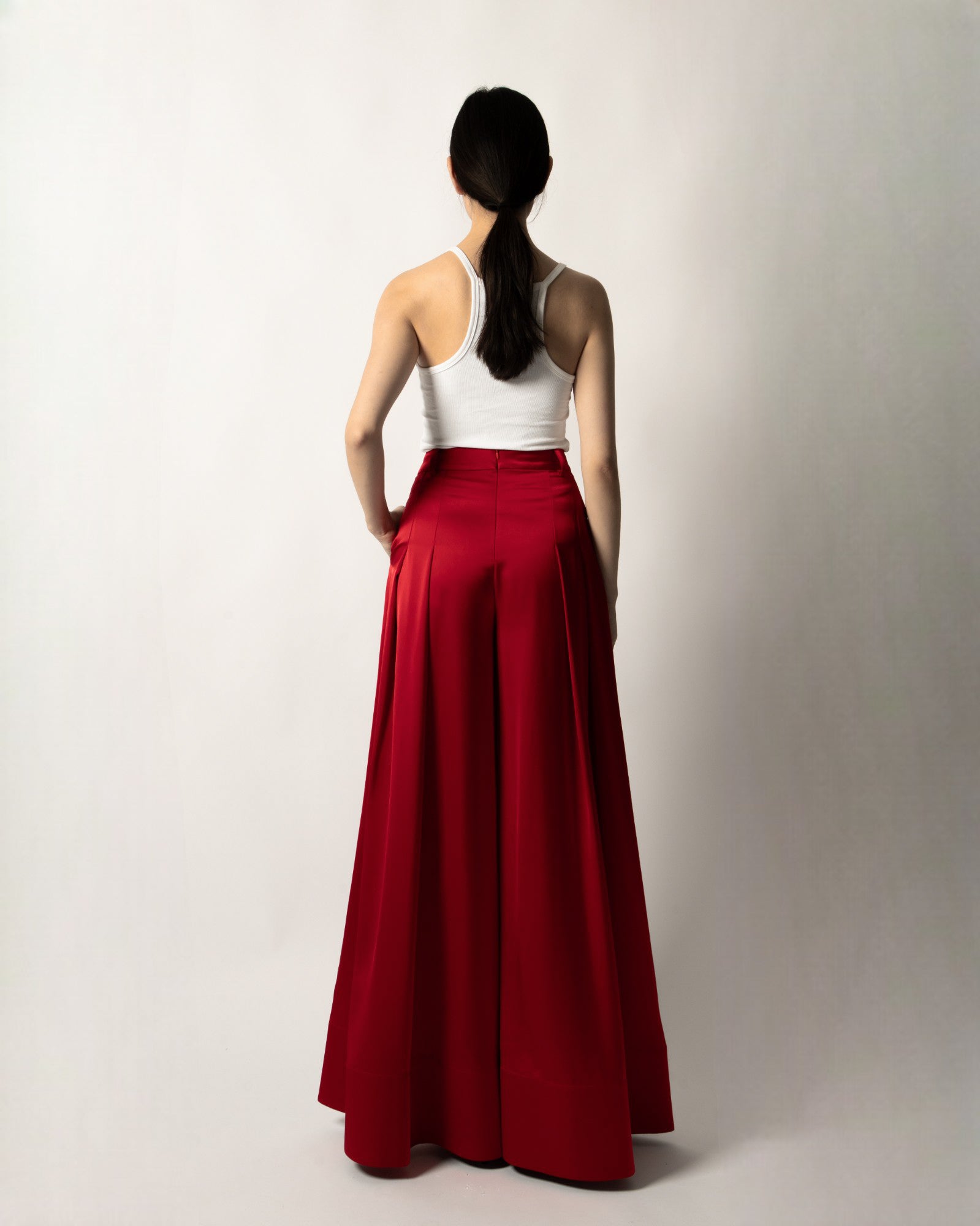 SCARLET WIDE-LEG FLARED PANTS